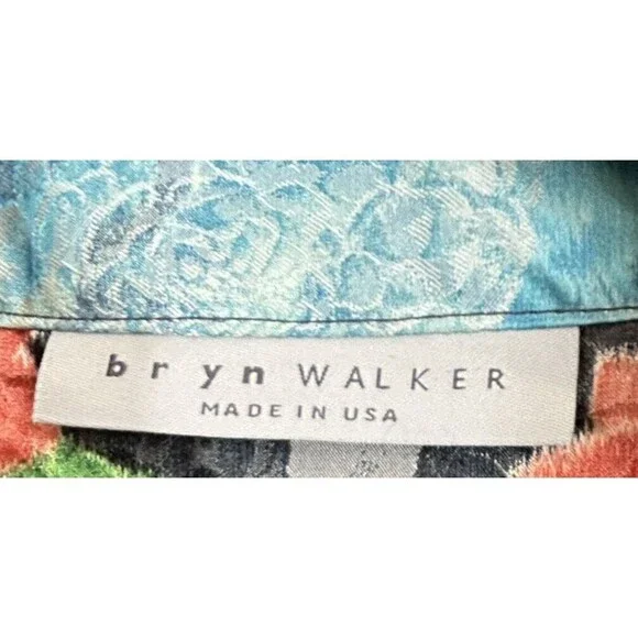 Bryn Walker Blouse Small Multi Floral Japanese Inspired Kimono 3/4 Sleeve Boho - Picture 8 of 10